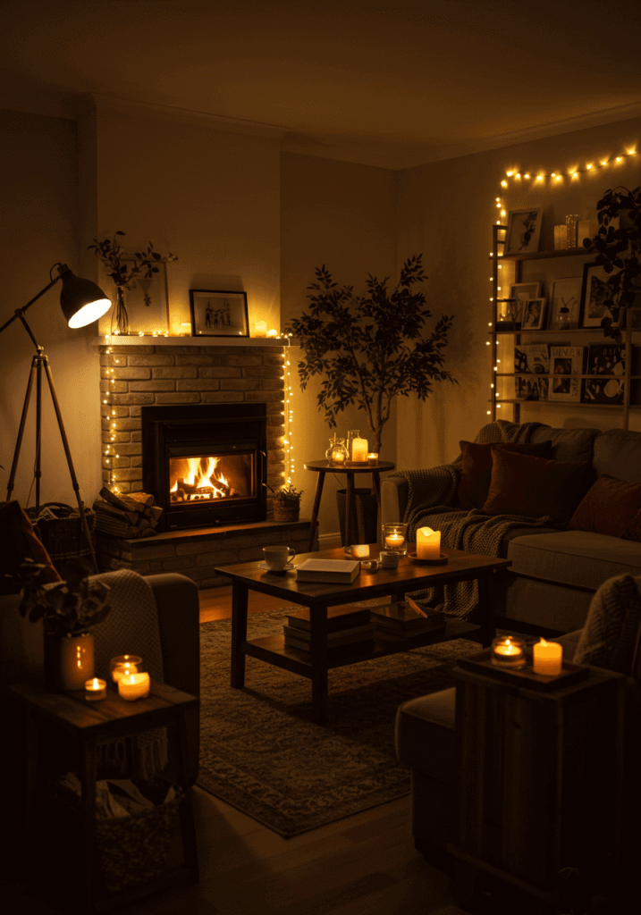 Dimly Light Living Room for a Relaxing Ambiance