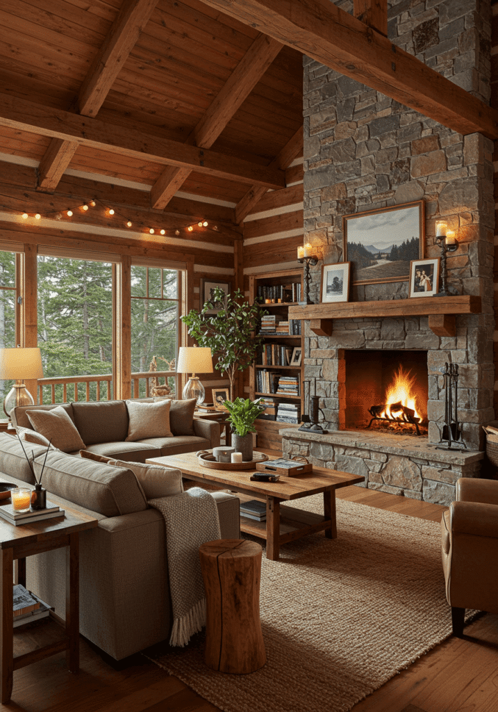 Rustic Cabin-Style Living Room