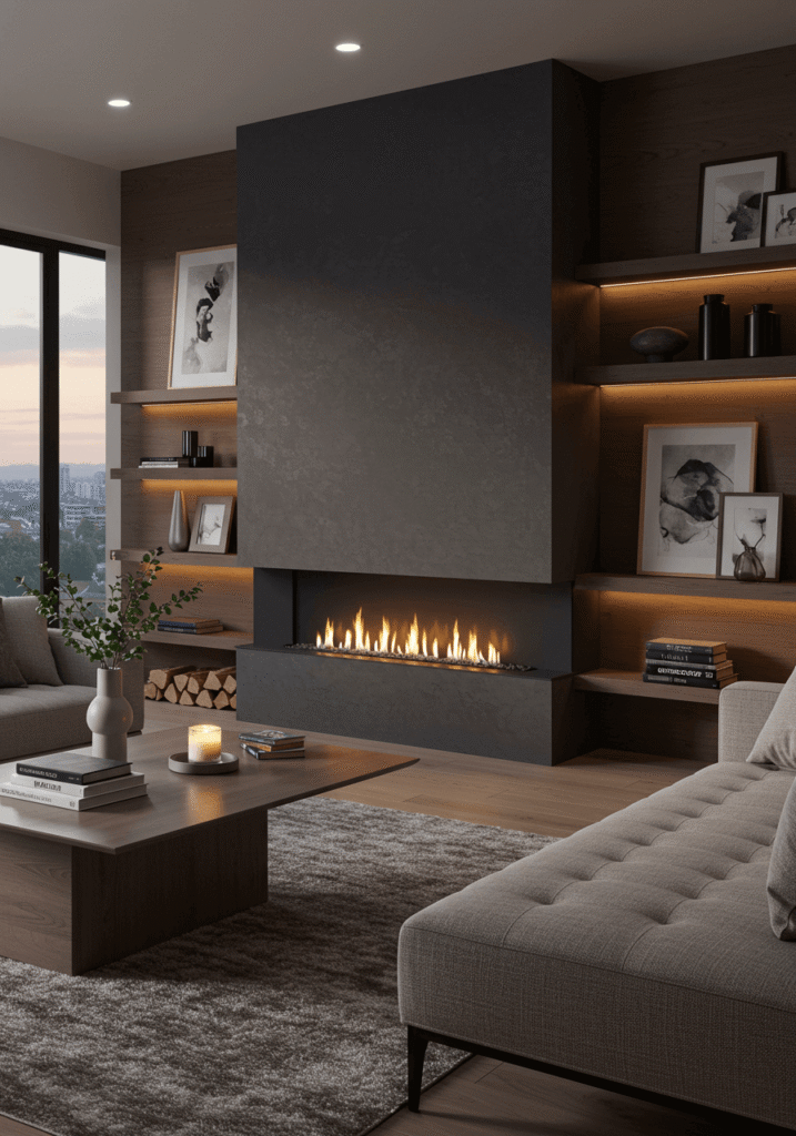 Modern Gas Fireplace Living Room