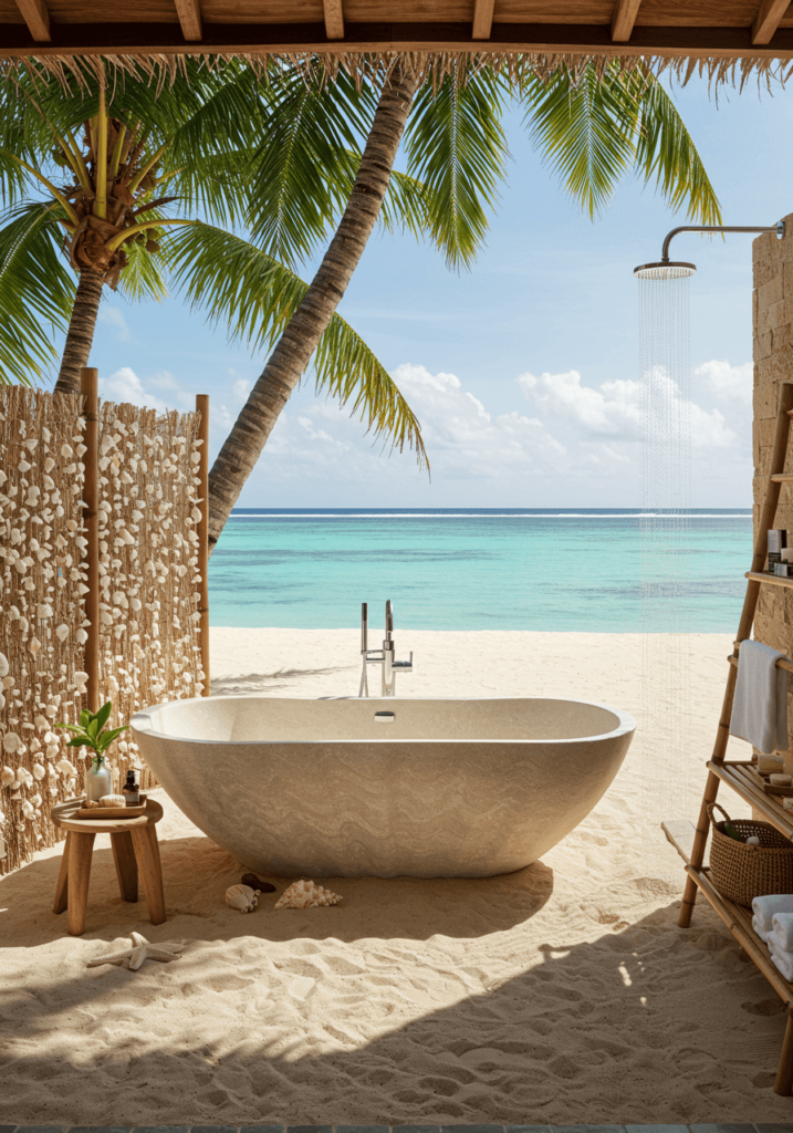 Beachfront Tub with Ocean Views & Palm Trees