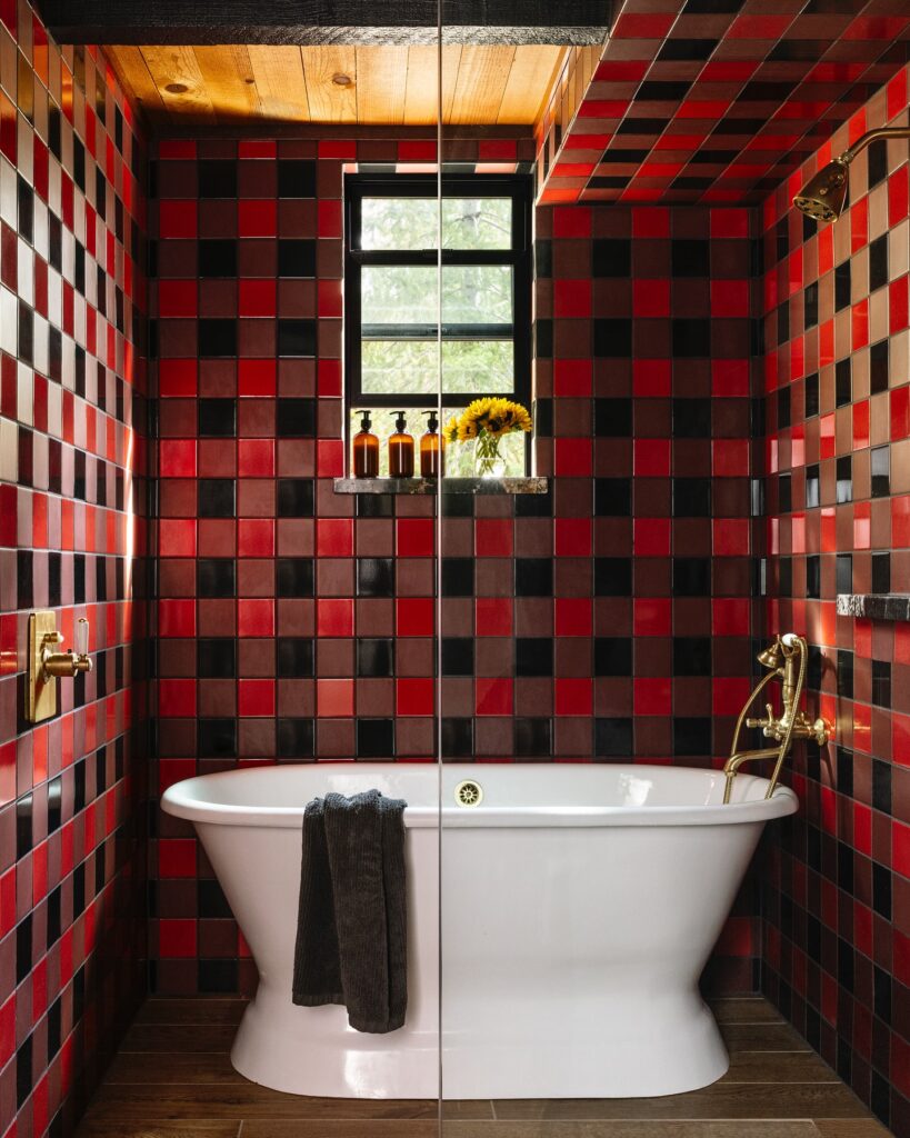 Bold & Beautiful A Striking Red and Black Bathroom Design

