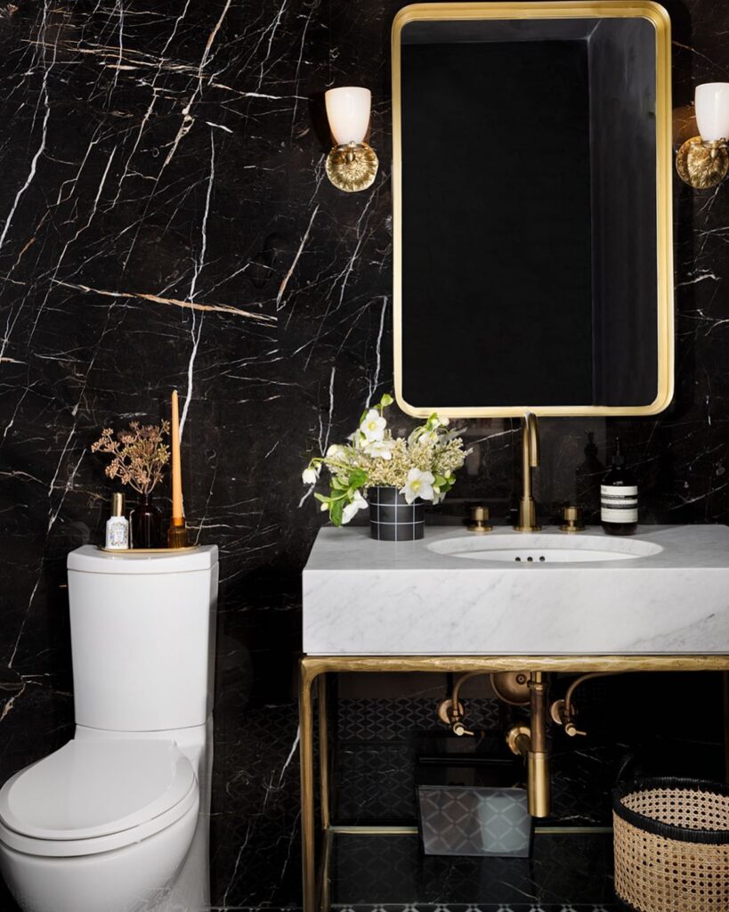 Bold and Luxe Powder Room


