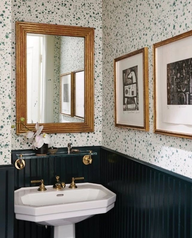 Charming Powder Room with a Playful Touch

