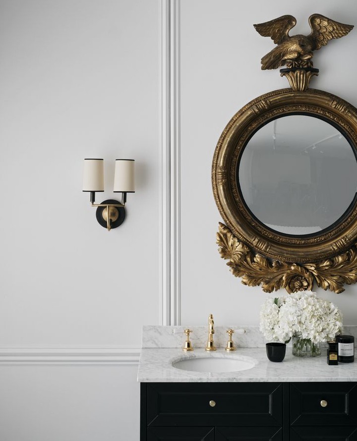 Classic Opulence in a Black and Gold Vanity Design

