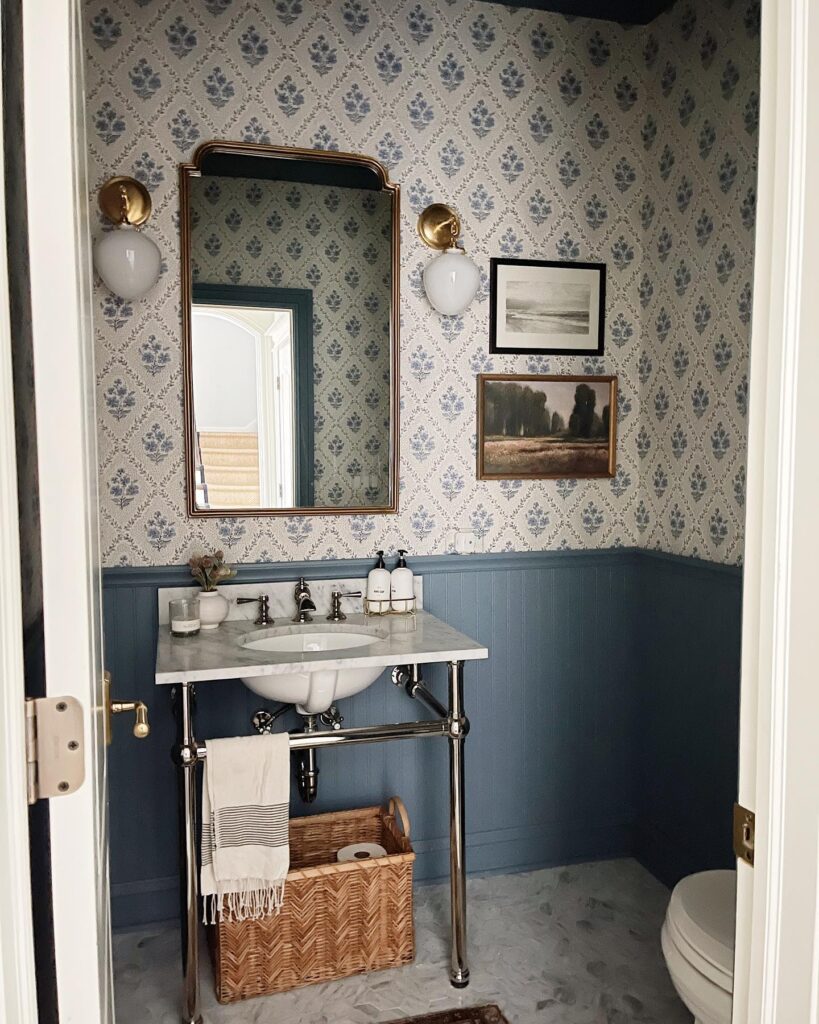 Classic Vintage-Inspired Powder Room

