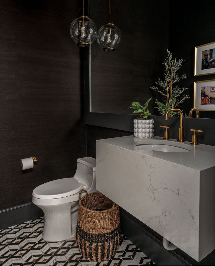 Dark Luxe Powder Room

