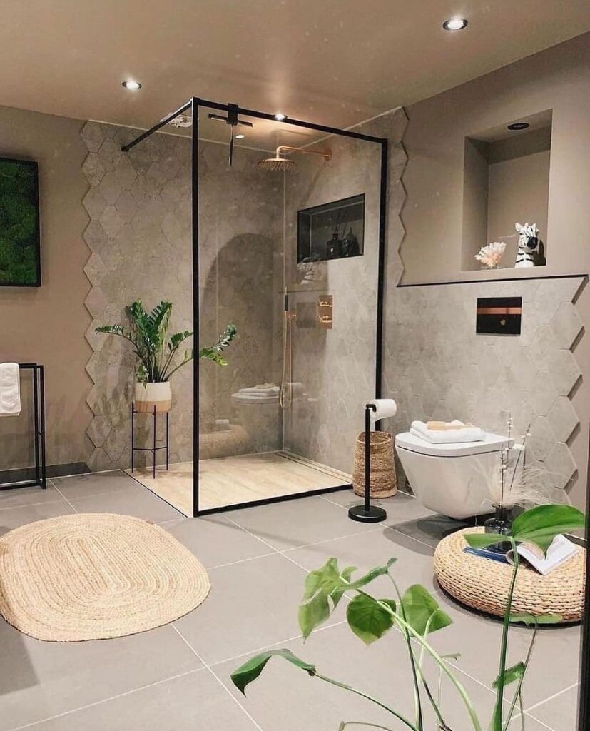 Earthy and Elegant Bathroom with a Spa-Like Feel

