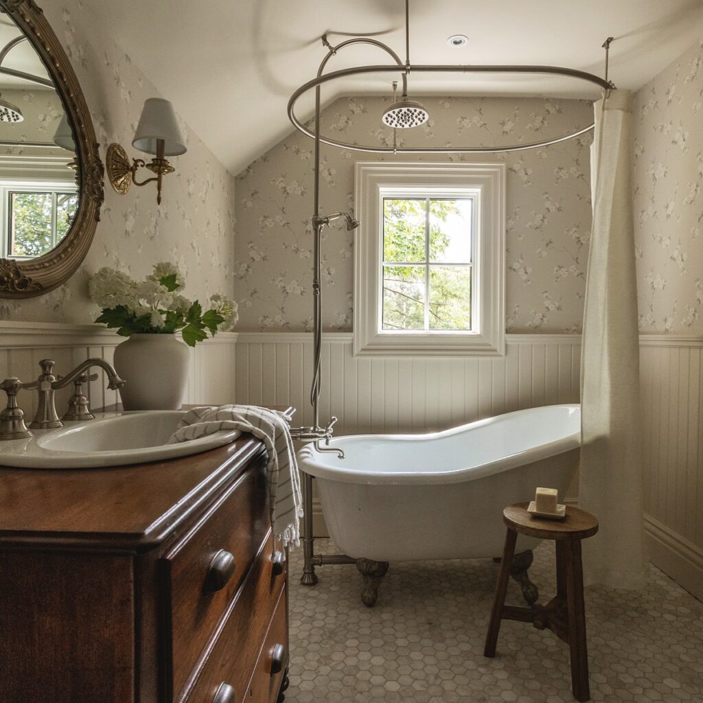 Elegant Vintage Bathroom with Classic Charm

