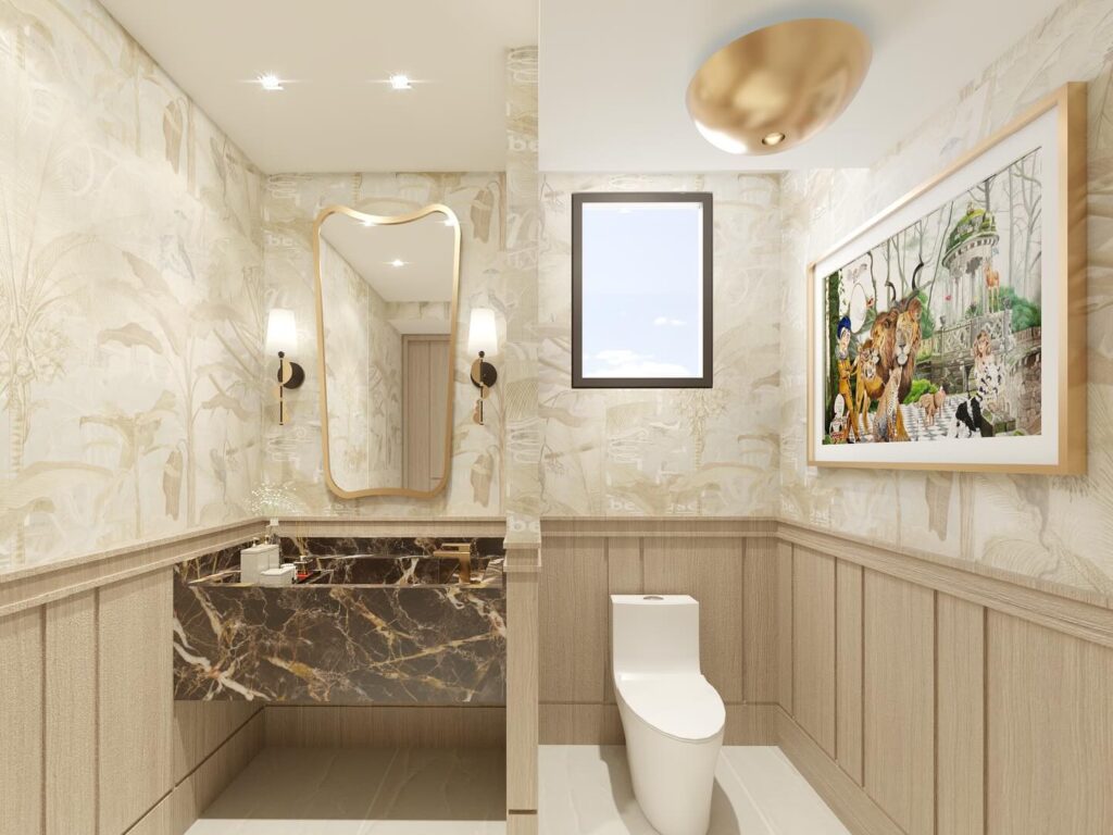 Luxurious Artistic Bathroom with a Contemporary Touch


