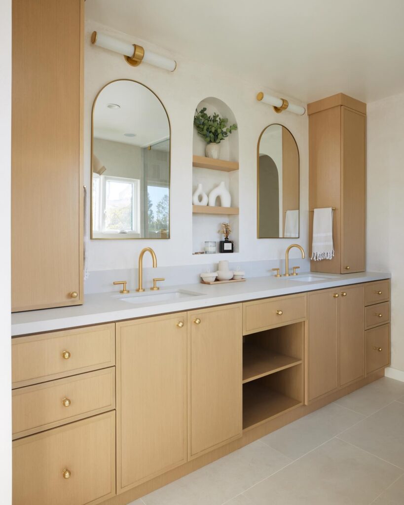 Modern Elegance in Natural Wood Vanity