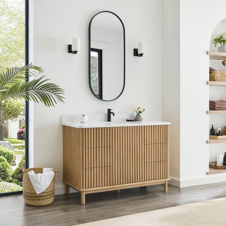 15 Natural Wood Bathroom Vanity Ideas