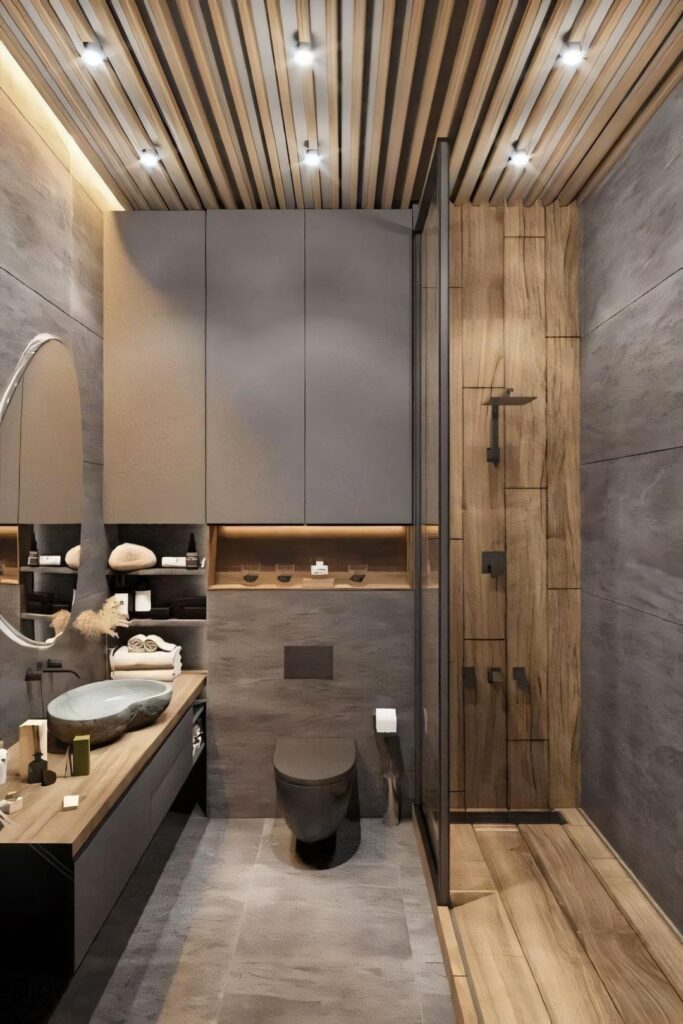 Modern Rustic Bathroom with a Natural Touch

