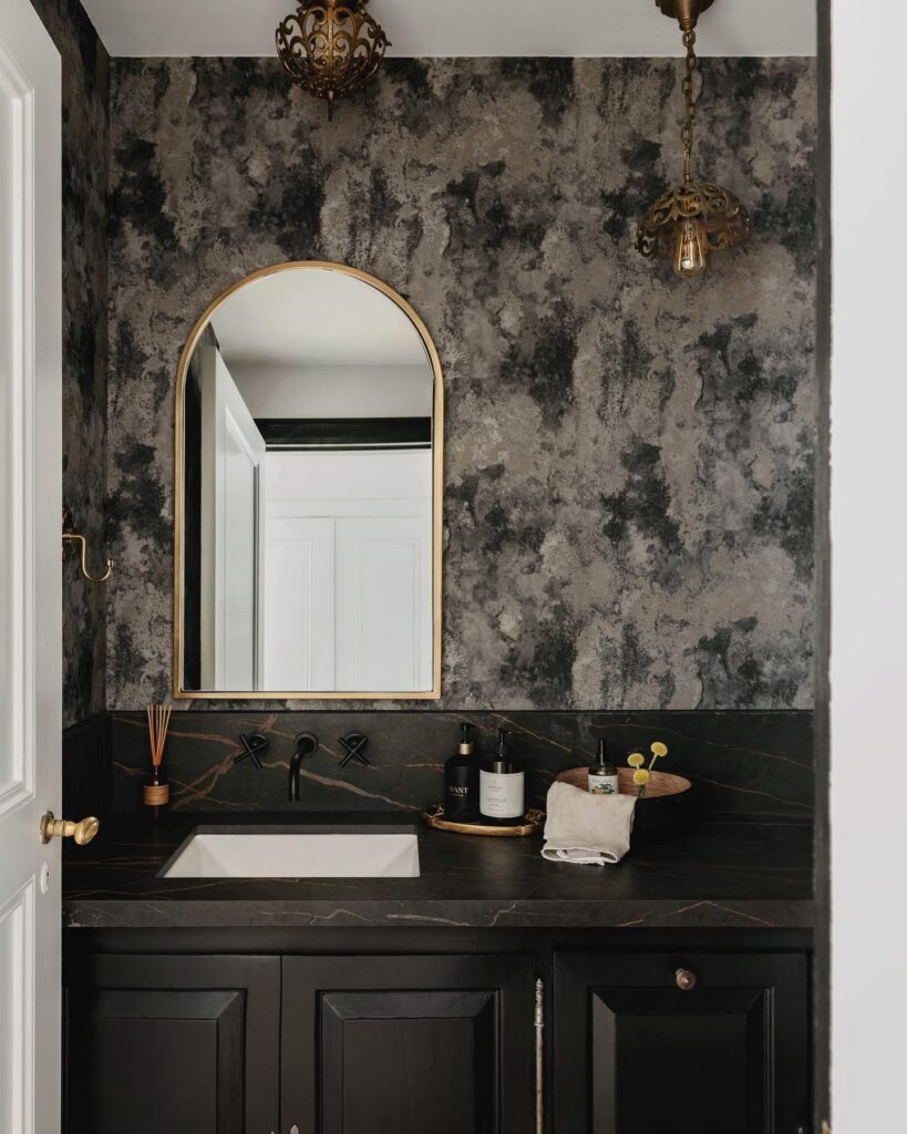 Moody & Luxurious Powder Room

