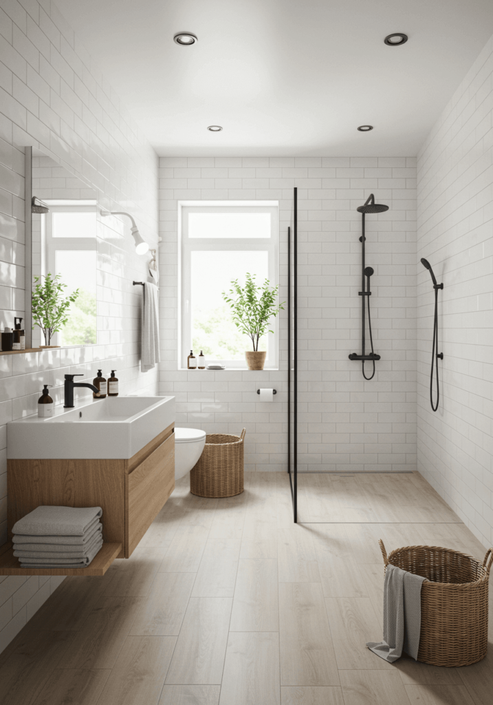 Scandinavian White & Wood Bathroom