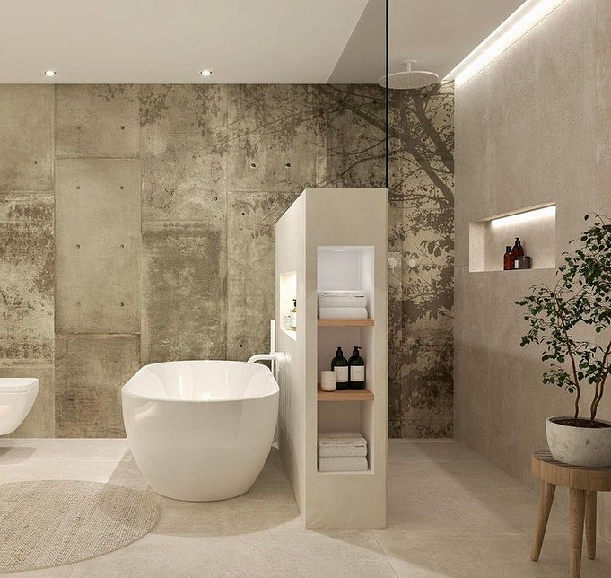 Serene Minimalist Bathroom with Natural Elements

