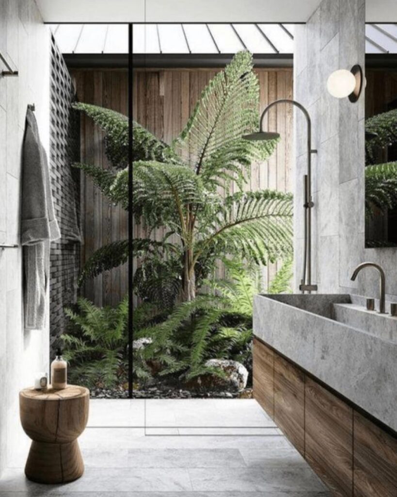 Serene Nature-Inspired Bathroom Retreat
