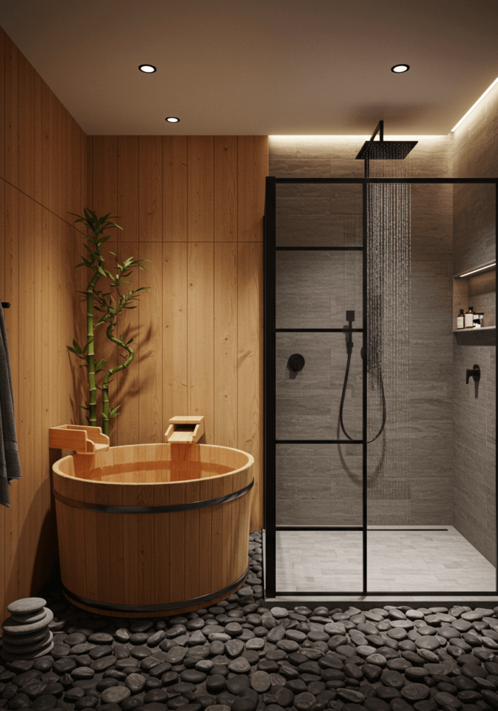 Spa-Like Bathroom with a Japanese Soaking Tub