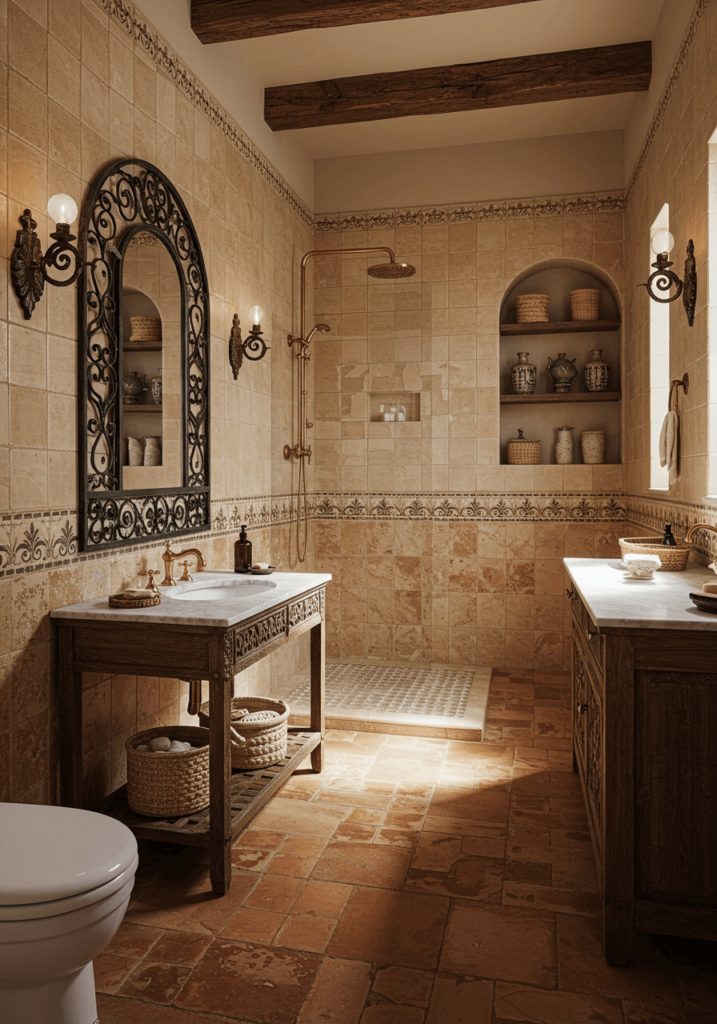 Terracotta & Moroccan Tile Bathroom