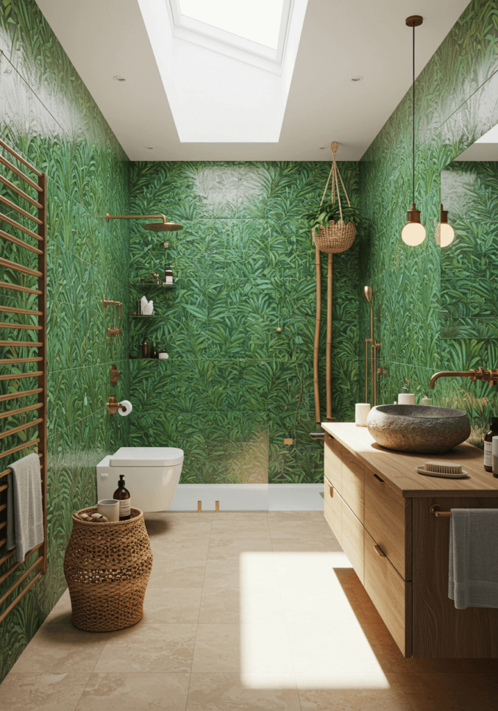 Tropical Botanical Print Tile Retreat