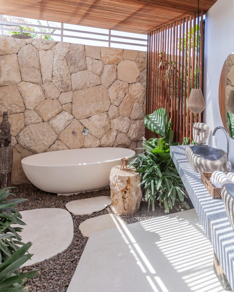 Tropical Serenity A Nature-Inspired Outdoor Bath