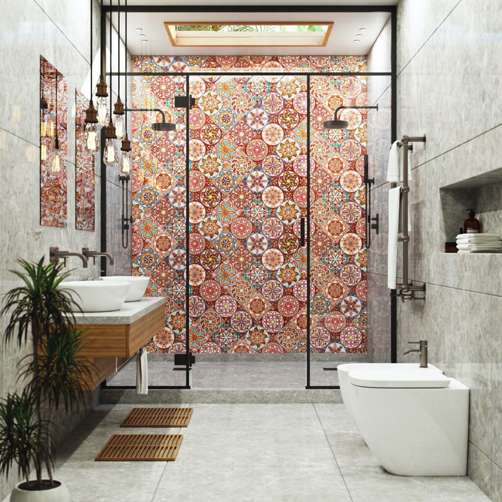 Vibrant Moroccan-Inspired Luxury Bathroom

