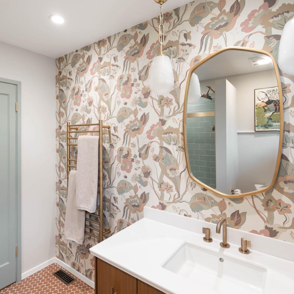 Whimsical Vintage Modern Bathroom Look

