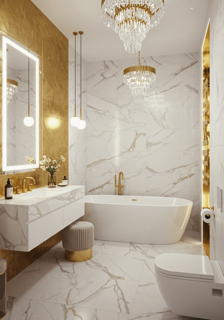 Parisian White & Gold Bathroom