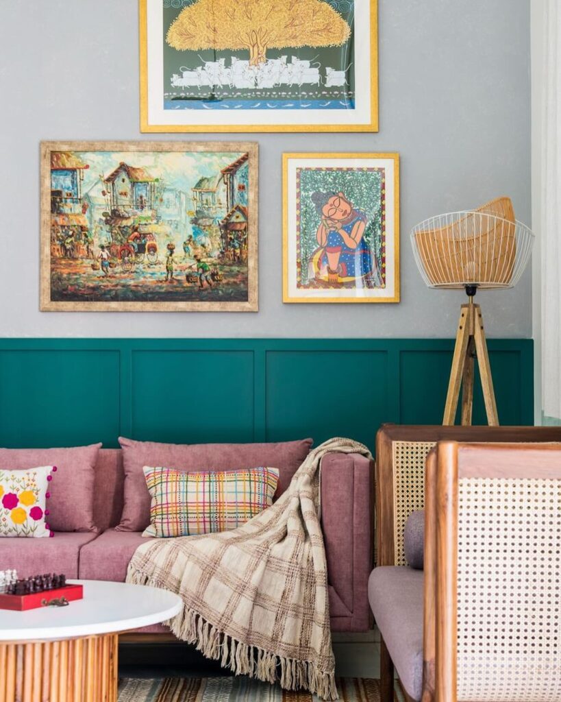 Artistic Living Corner with Eclectic Seating

