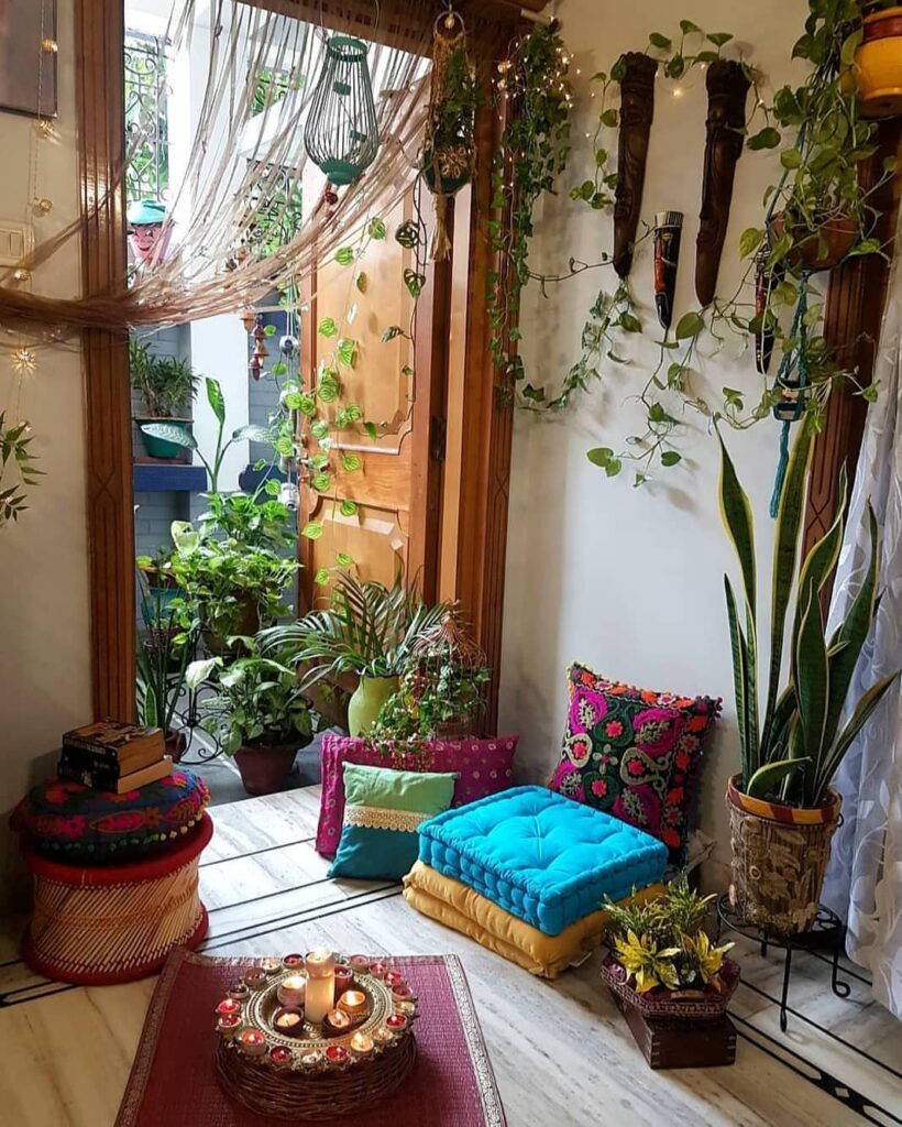 Bohemian Sanctuary with Lush Greenery

