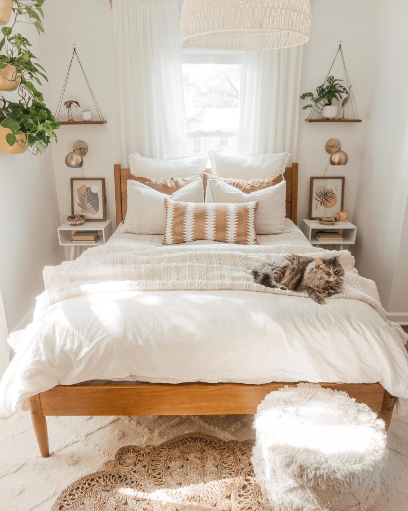 Bright Boho Bedroom with Natural Accents

