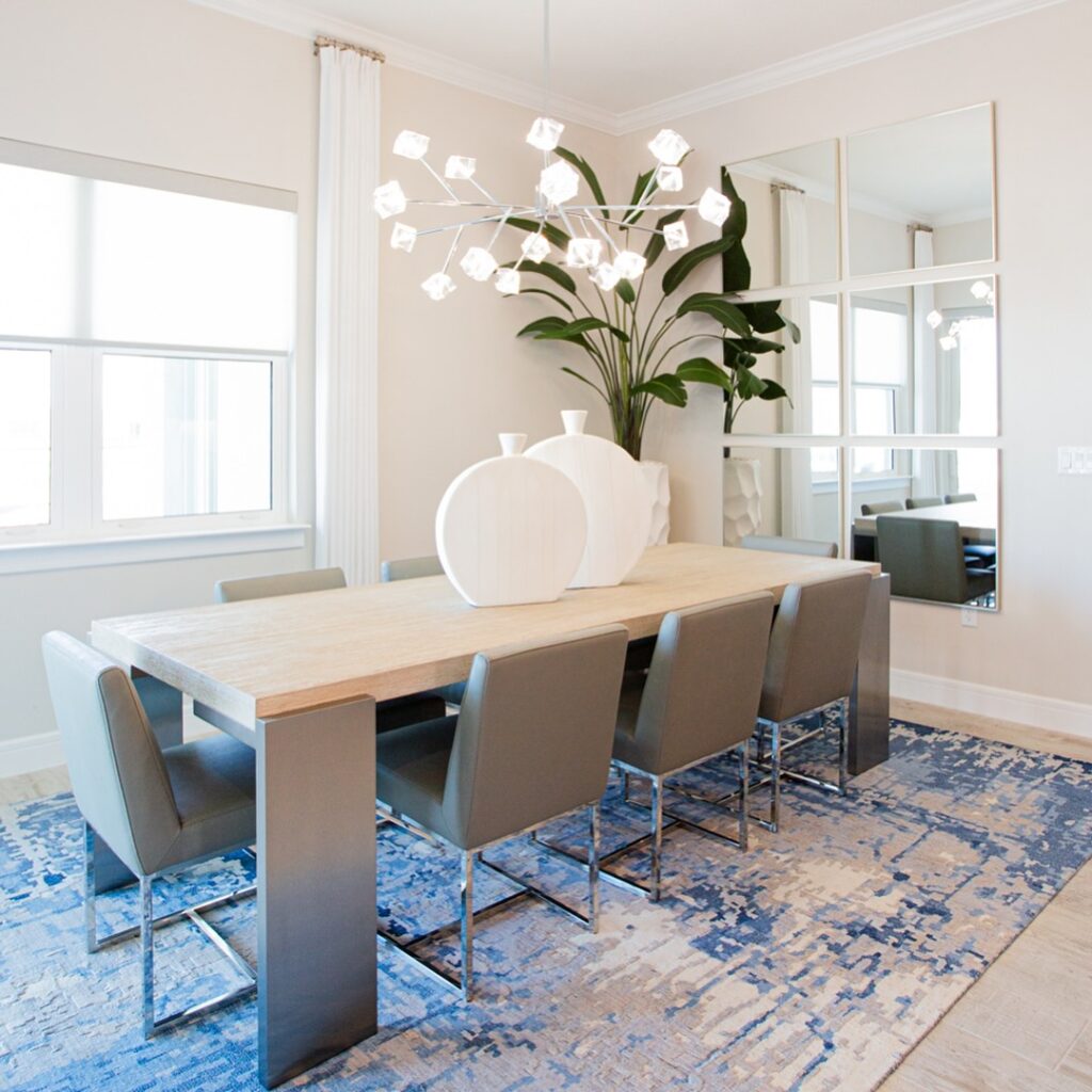 Bright Modern Dining with Sculptural Accents
