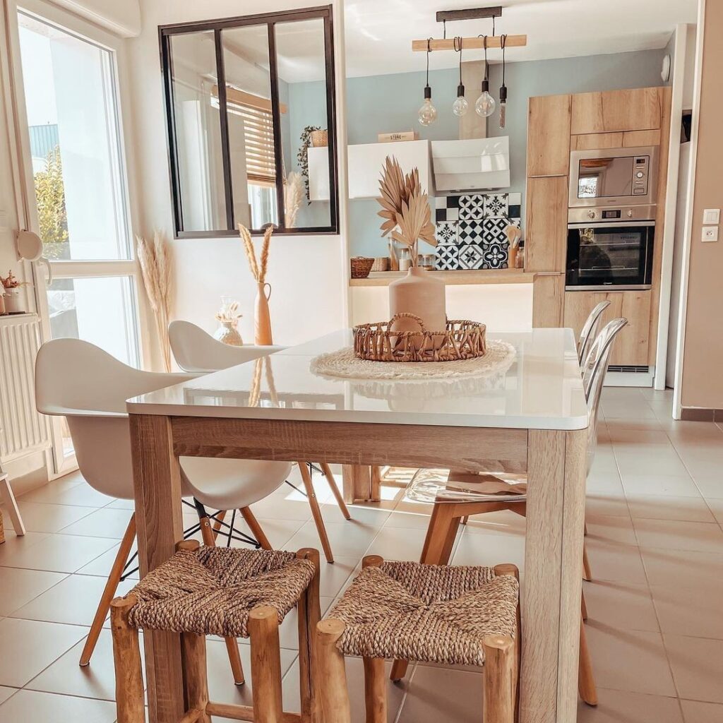 Bright and Eclectic Kitchen and Dining Nook

