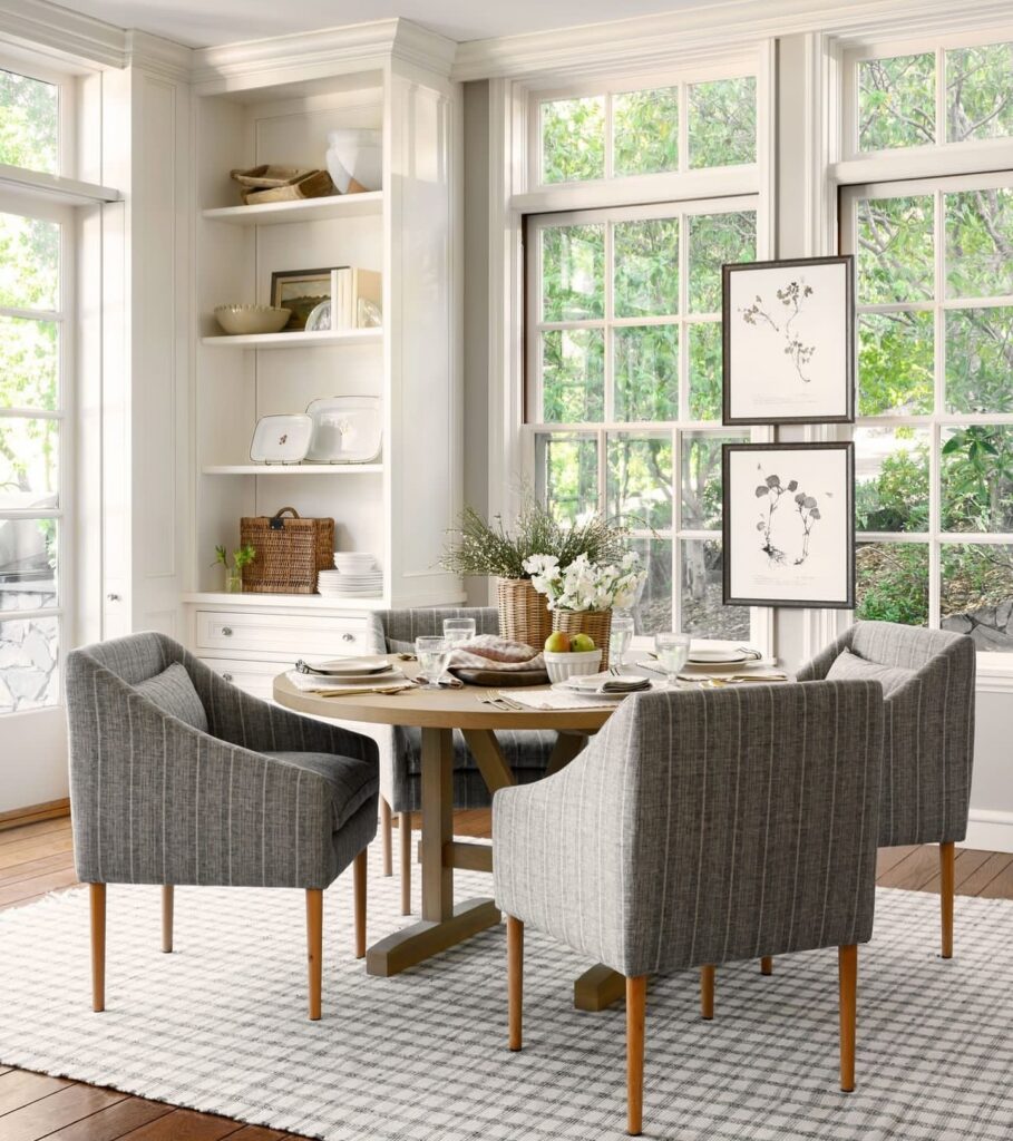 Bright and Elegant Dining Nook with Garden Views

