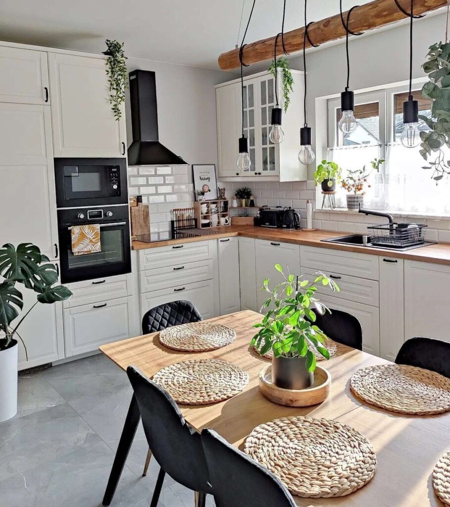 Bright and Modern Farmhouse Kitchen with Dining Nook

