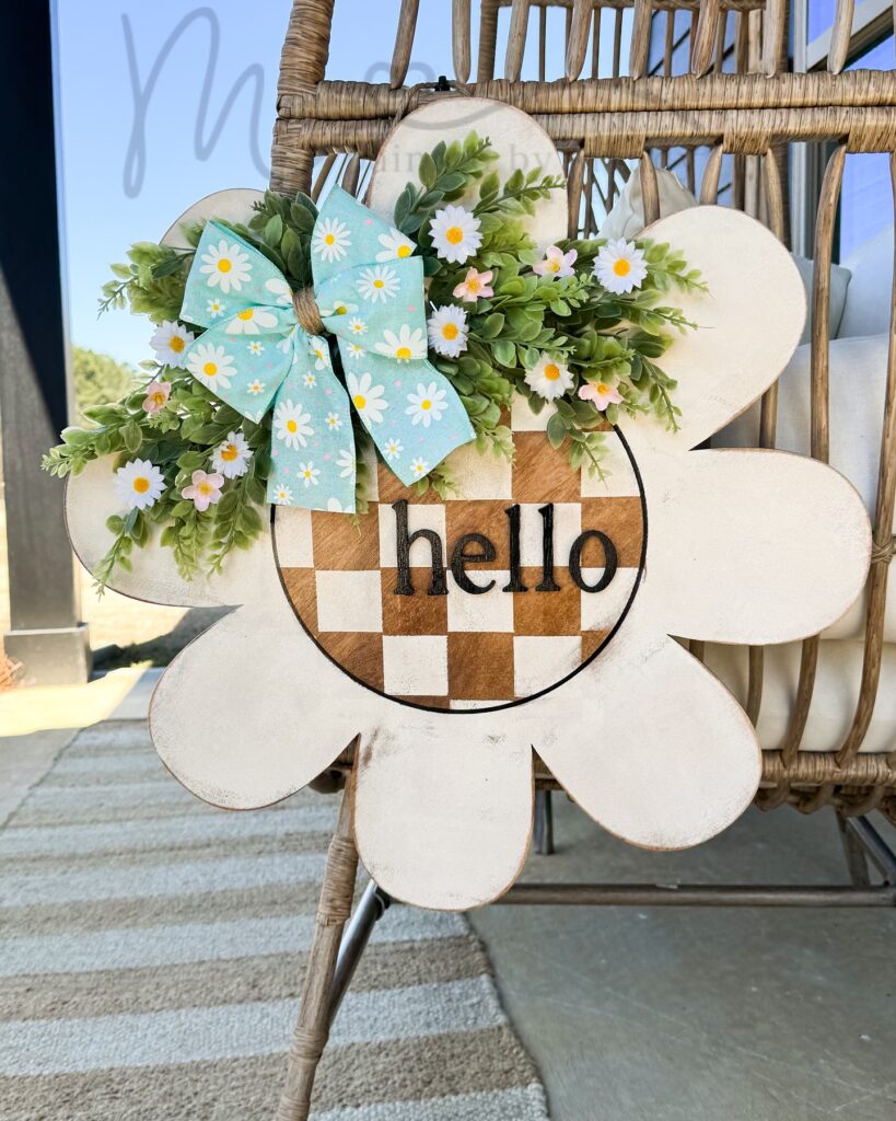 Cheerful Daisy Hello Door Hanger

