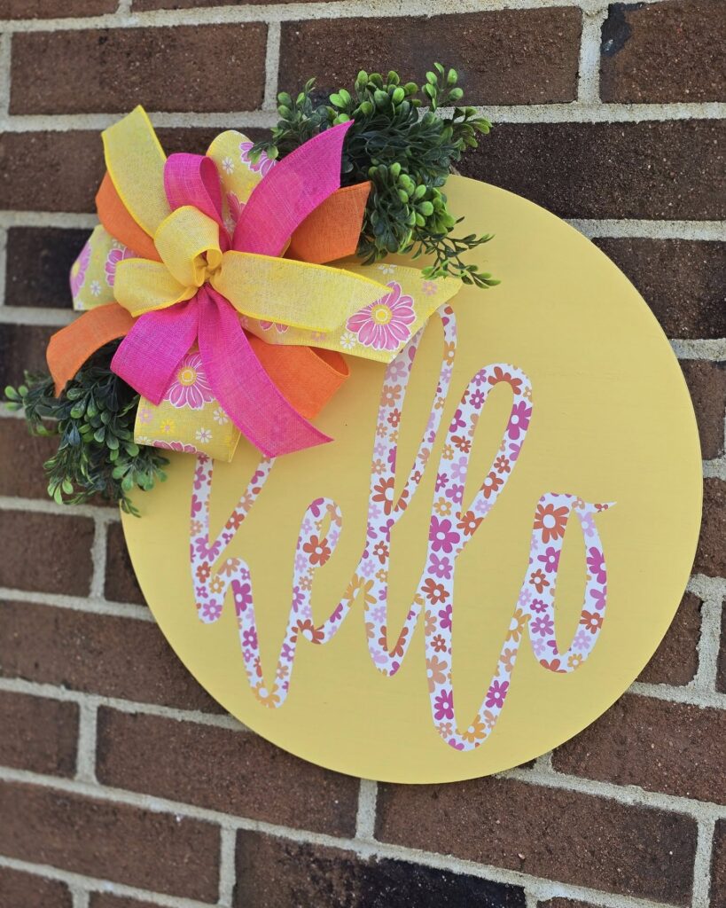 Cheerful Floral Hello Wreath

