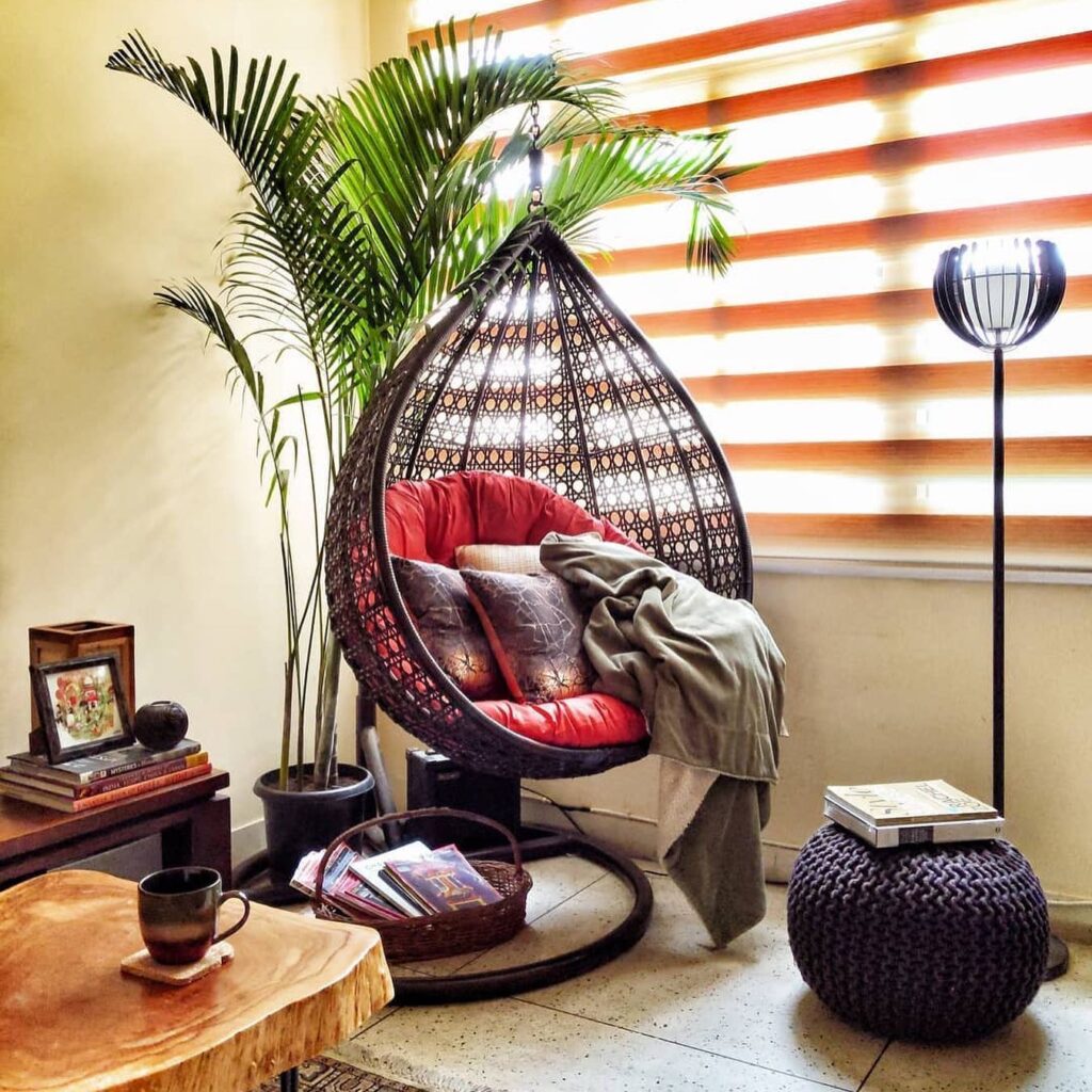 Cozy Indoor Oasis with Hanging Egg Chair
