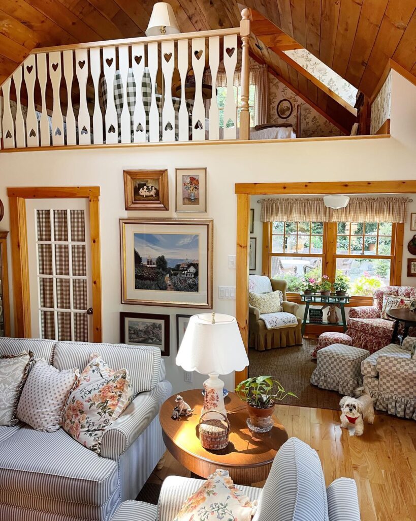Cozy Rustic Living Room with Loft

