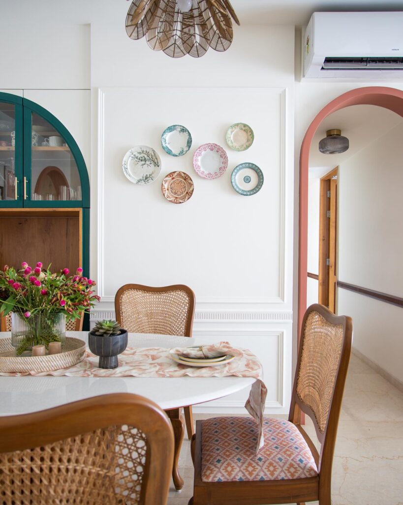 Eclectic Dining Nook with Colorful Accents

