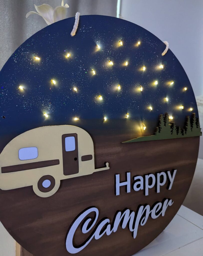 Enchanted Happy Camper Night Scene

