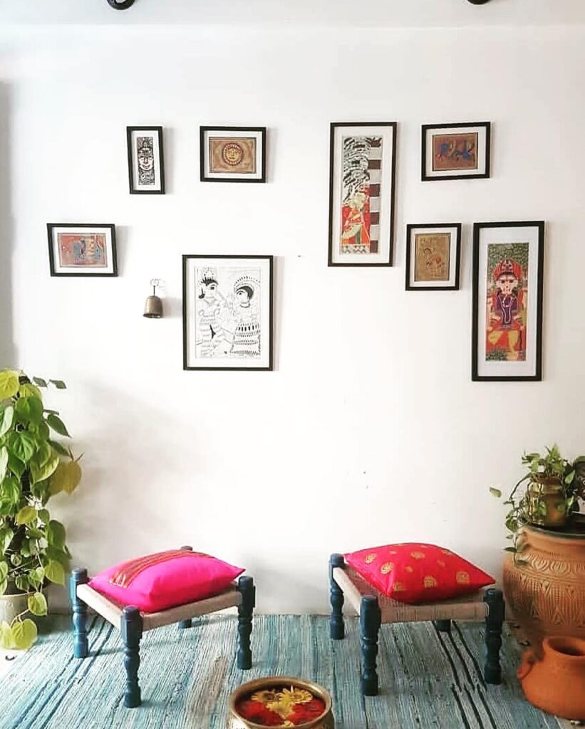 Intimate Seating Area with Traditional Art

