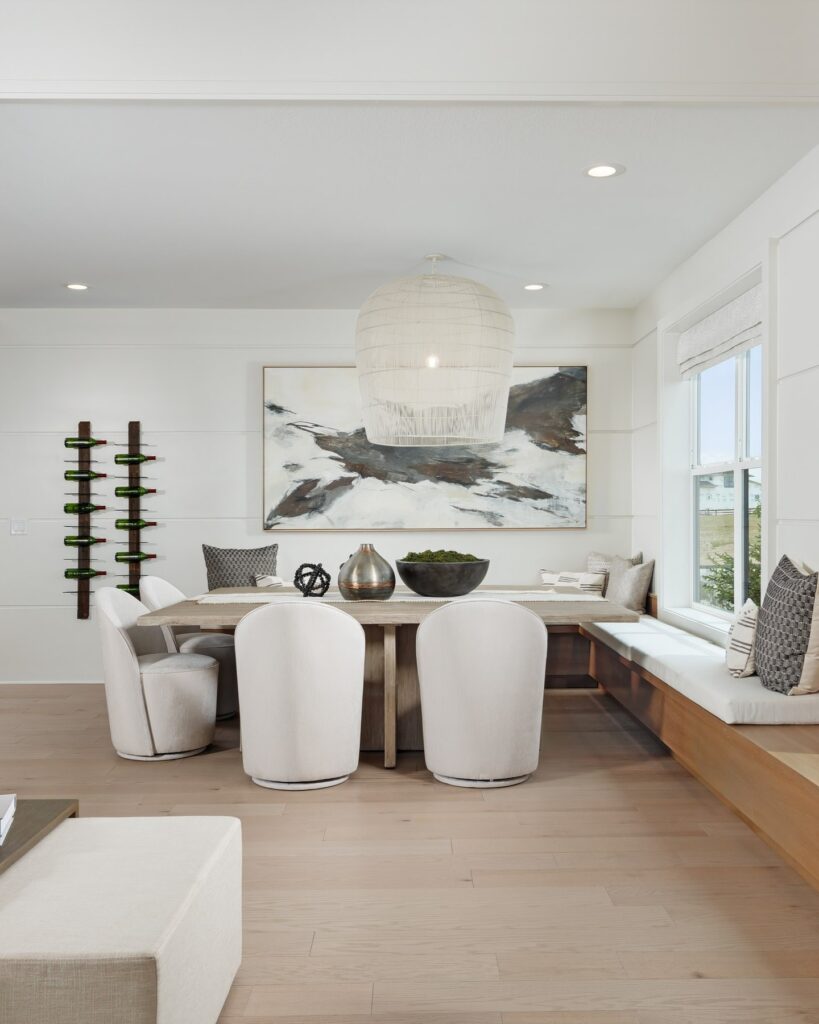 Light and Modern Dining Area with Artistic Flair

