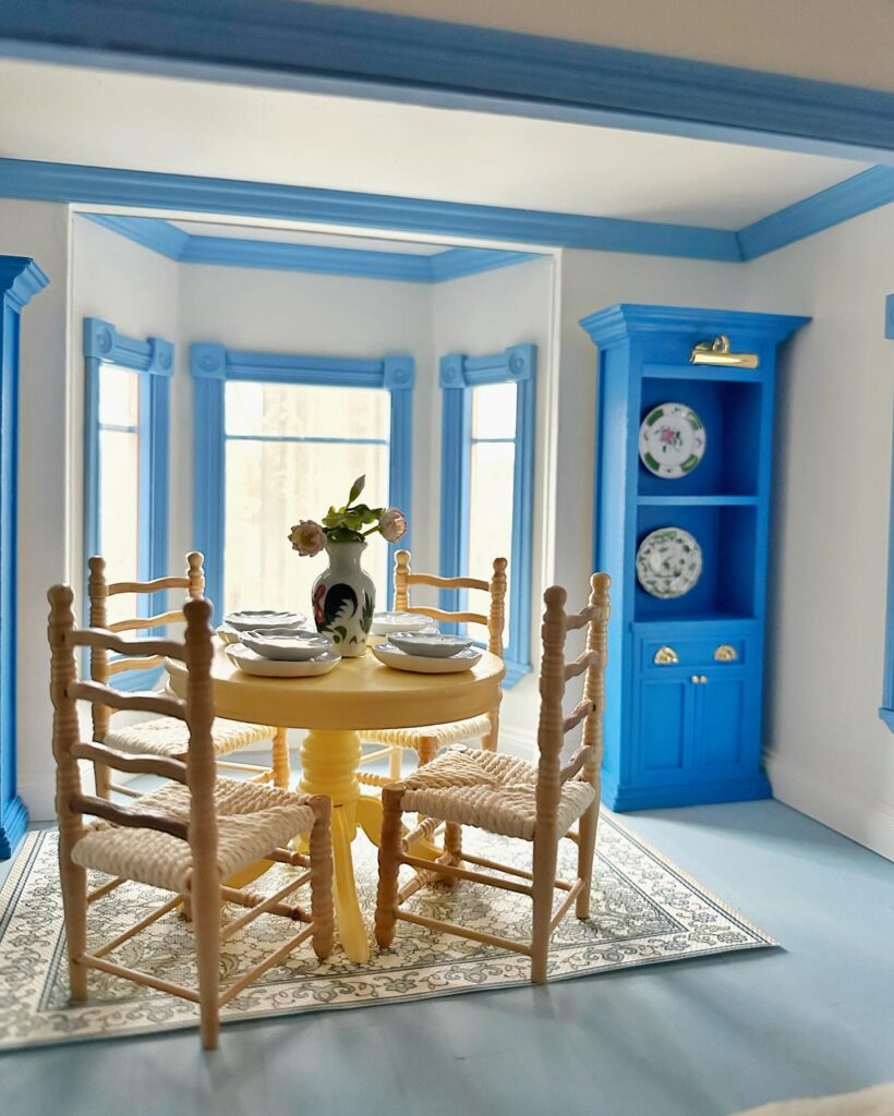 Miniature Blue and White Dining Room

