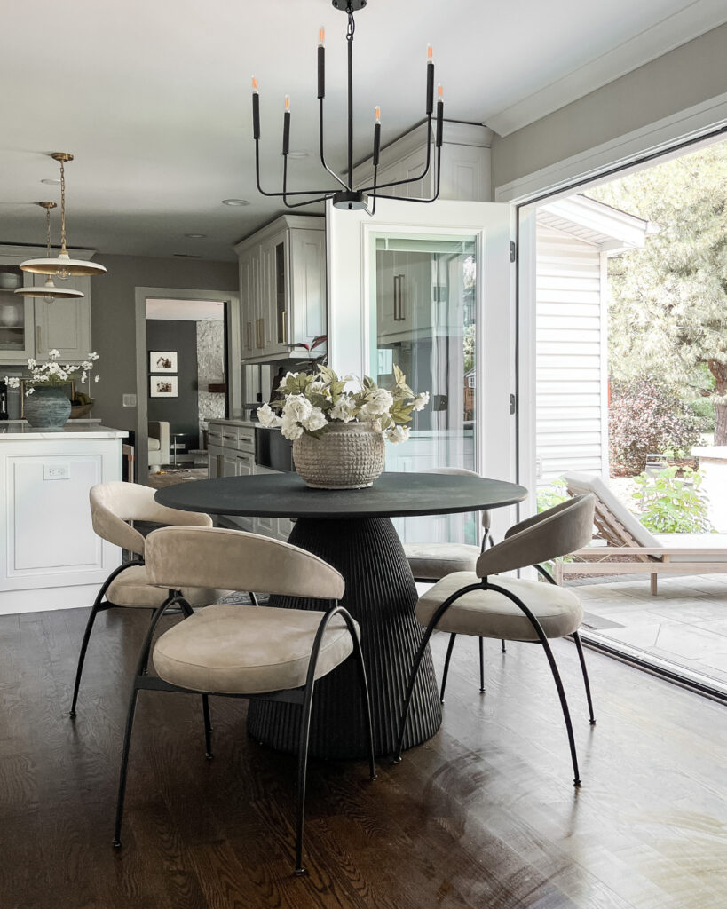 Modern Dining Nook with Sculptural Table

