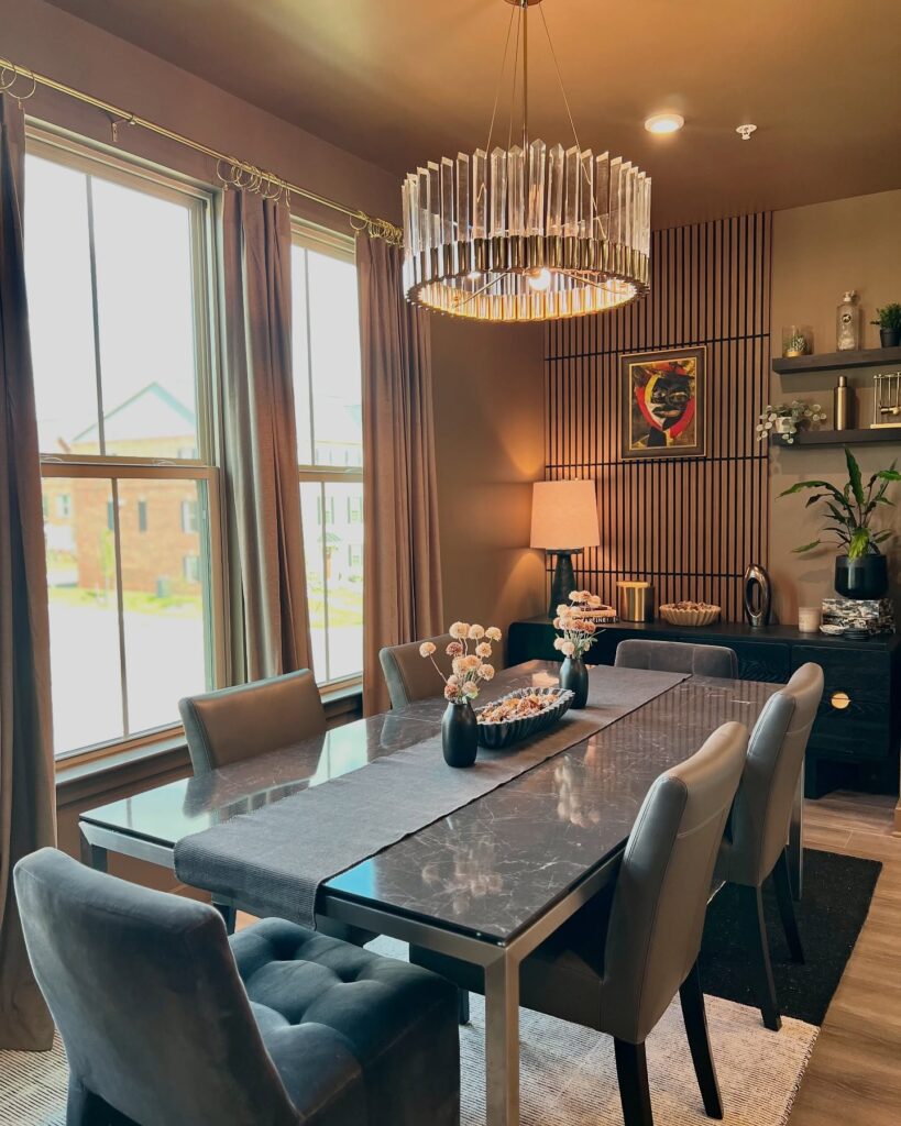 Moody and Chic Dining Space
