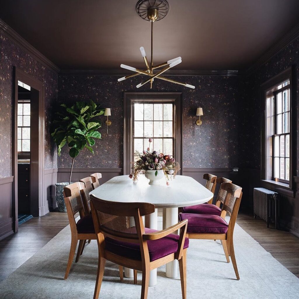 Moody and Elegant Dining Room
