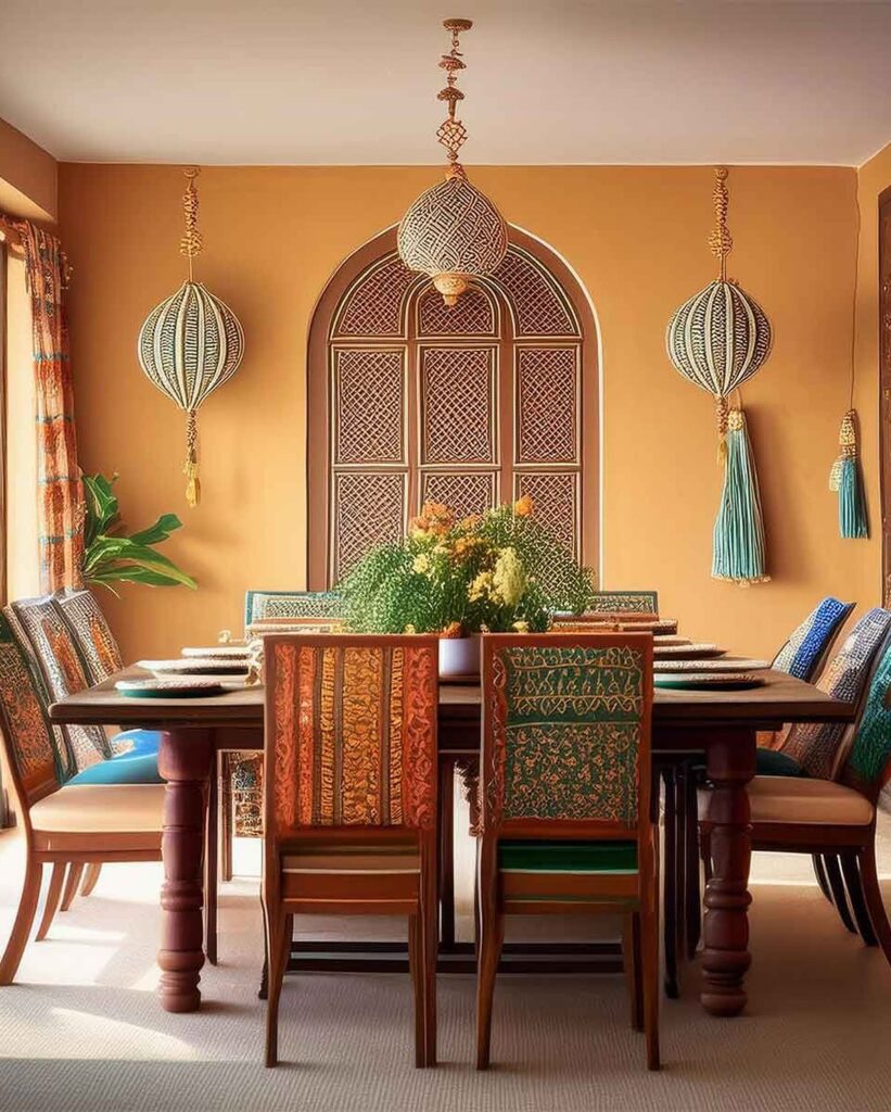 Warm and Exotic Moroccan-Inspired Dining Room


