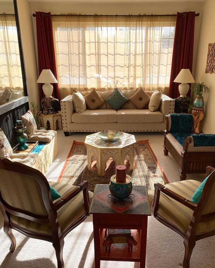 Warm and Inviting Moroccan-Inspired Living Room