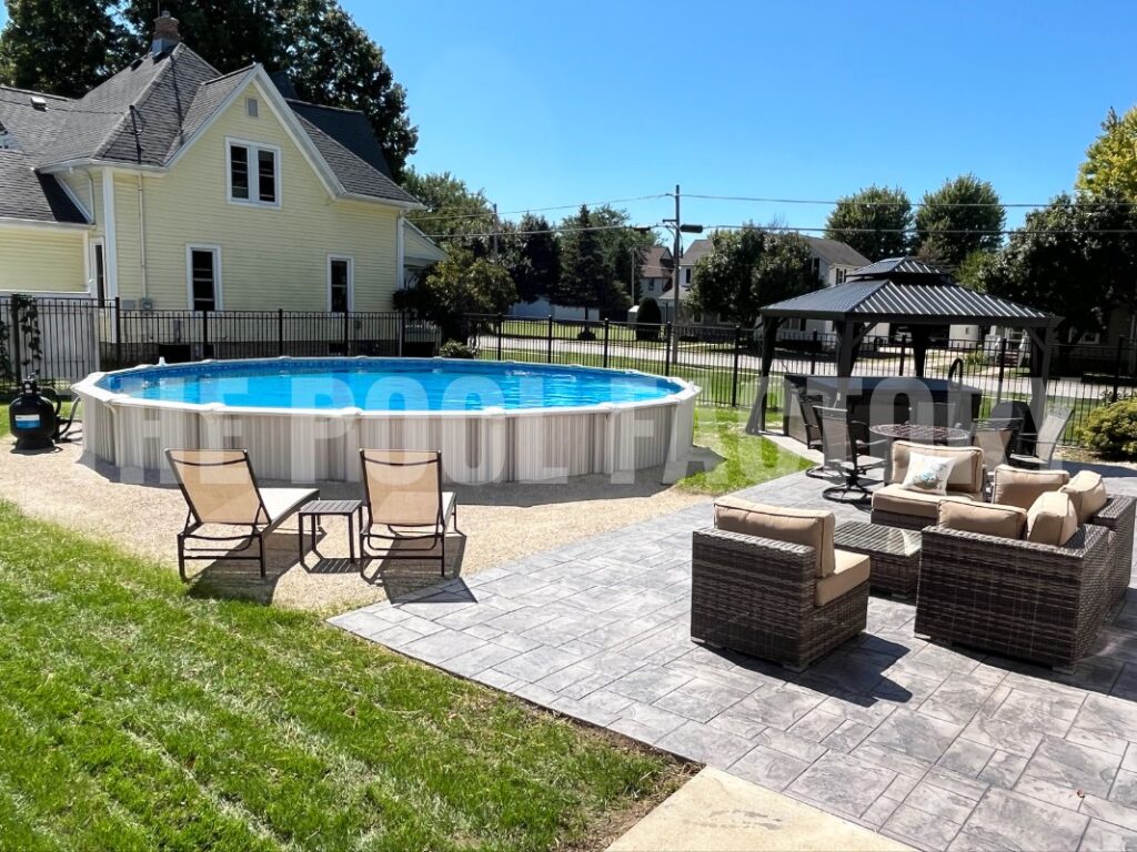 Above Ground Pool with Patio and Gazebo
