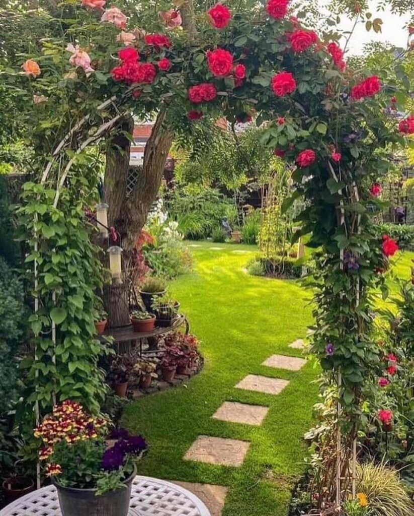 Blooming Archway A Garden Path of Roses

